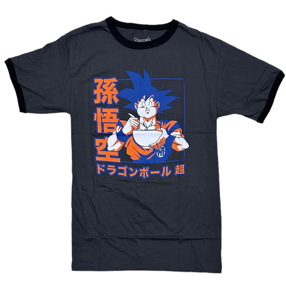 Dragon Ball Z Men's Goku Eating Ramen Noodle Japanese Anime Tee T-Shirt